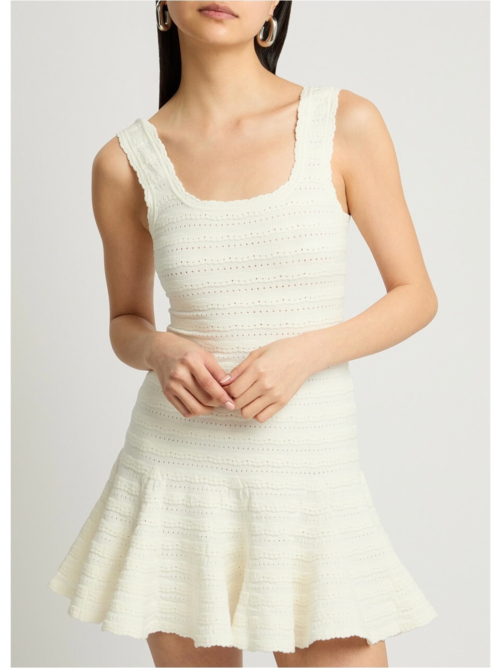 LoveShackFancy Maryanne Knit Mini Dress in Ivory